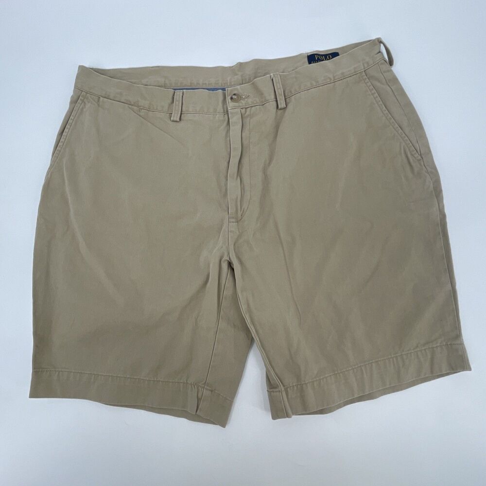 Polo Ralph Lauren Shorts Mens 38 Khaki Classic Fit 9" Chino Flat Front Twill